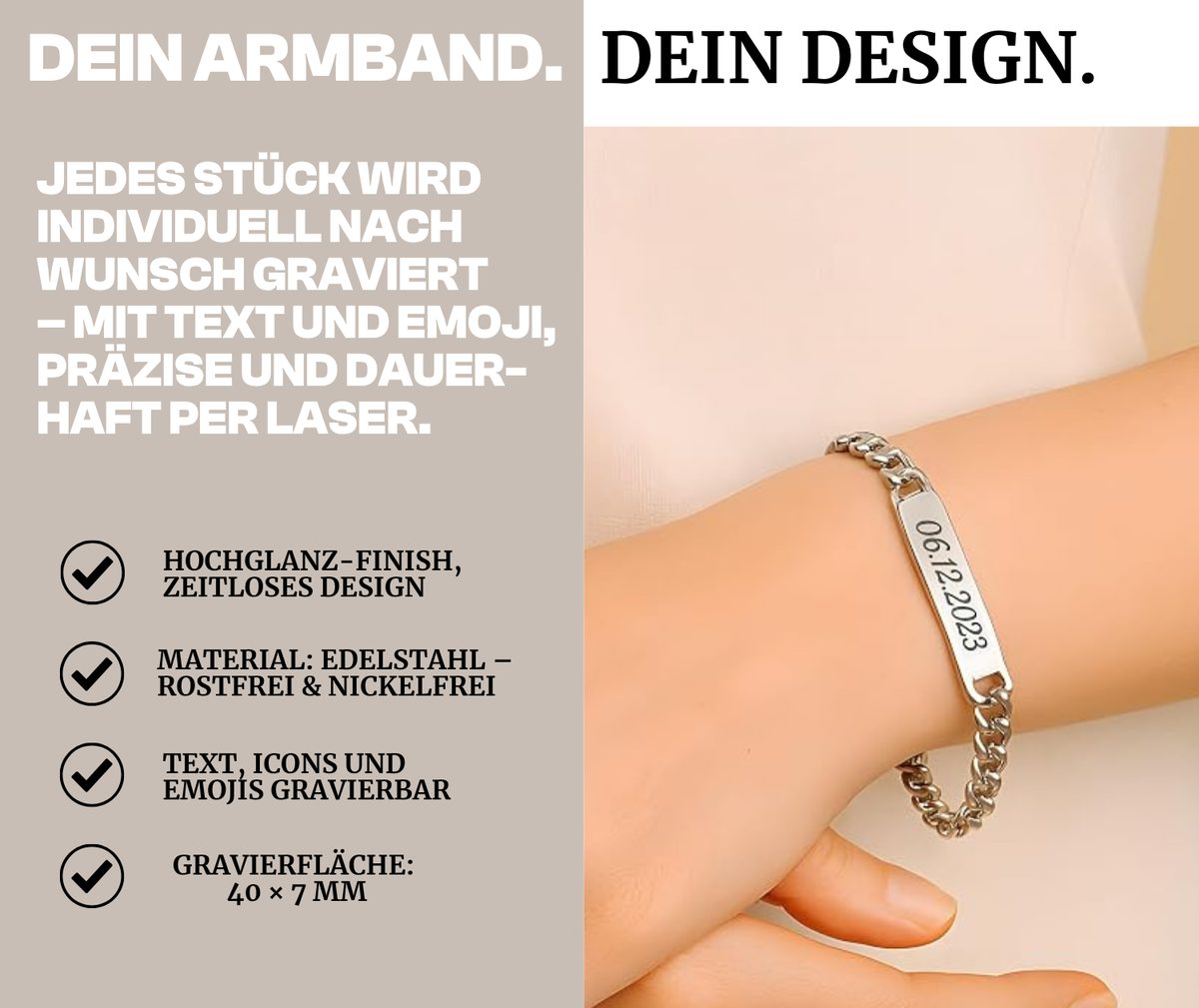 Von uns erstellte Infografik — Gravur & Material