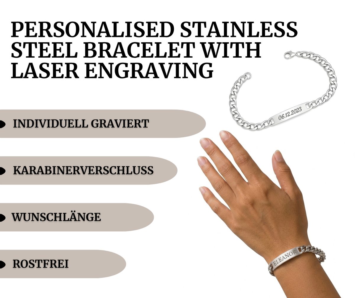 Von uns erstelltes Produktbild — personalisiertes Armband